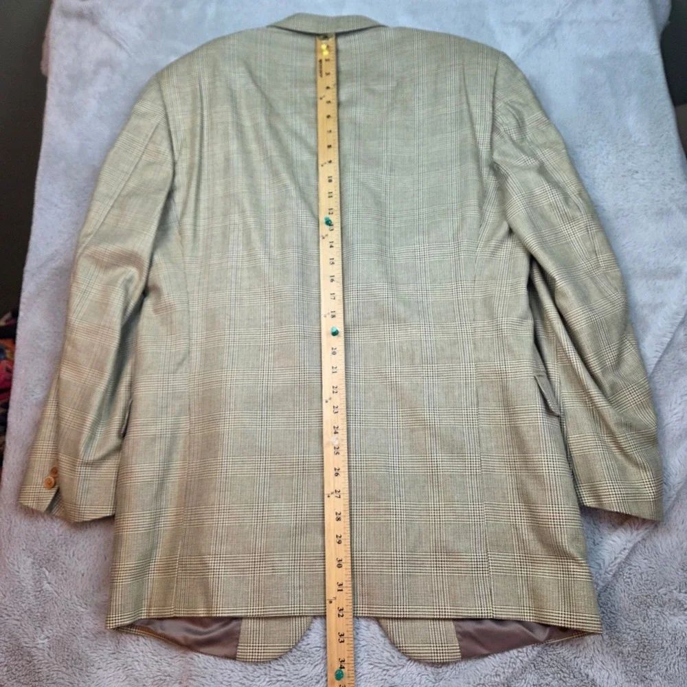Sartoria Zanieri Silk Wool Sport Coat Mens L44 Glen Plaid Blazer Made in Italy‎